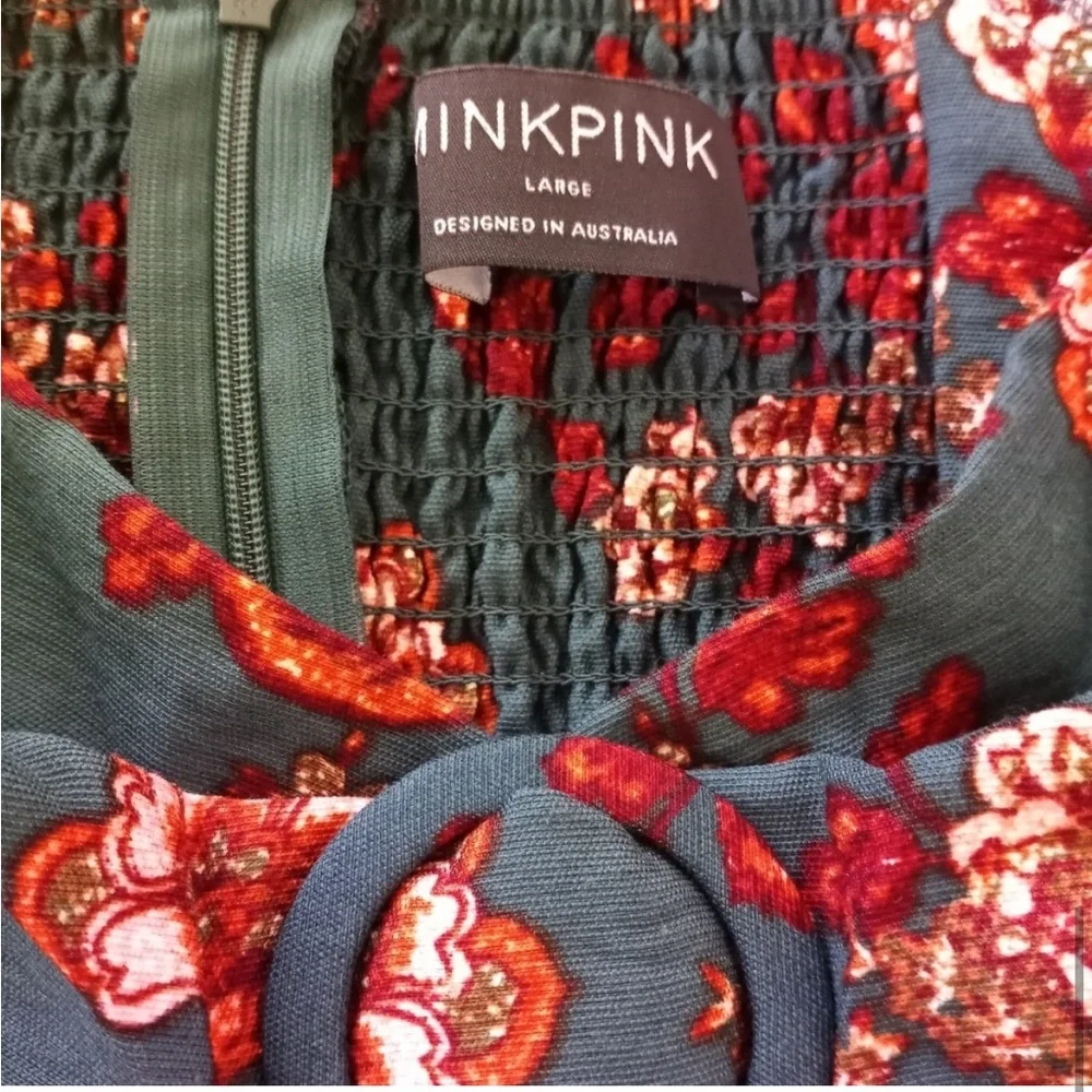 MINK PINK Olivia Midi Dress in Green. - Picture 12 of 13